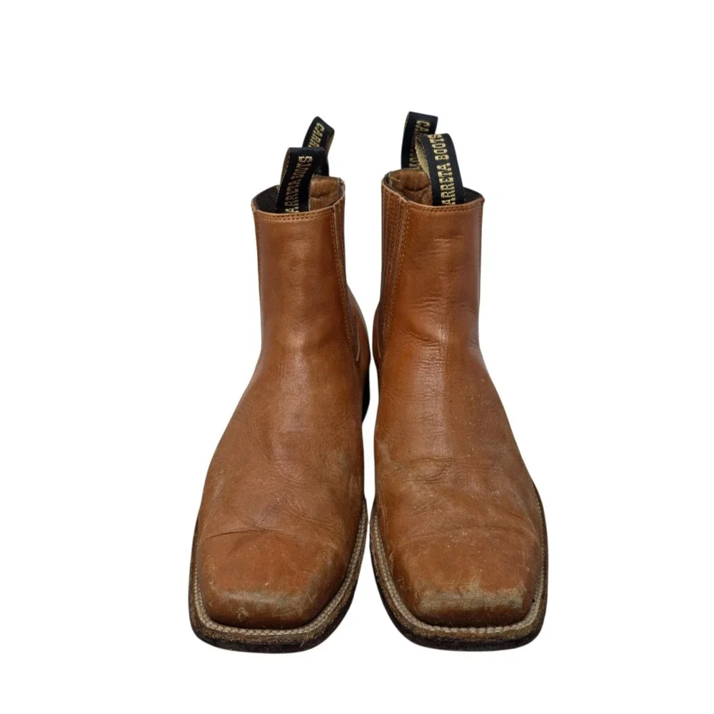 Carreta Boots Men's Chelsea Square Toe Leather Work Boots Size 12.5 Distressed‎